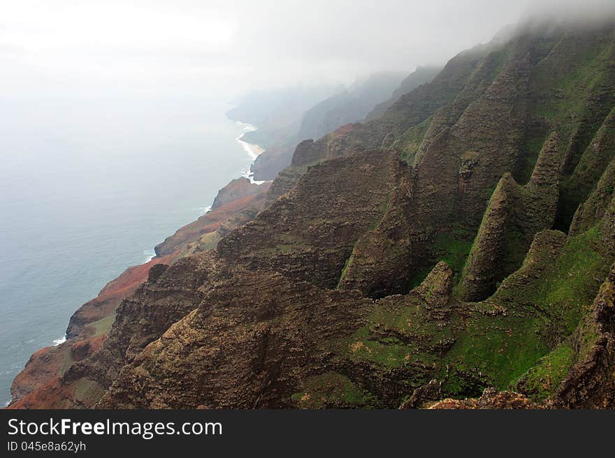 Rugged Napali Coastline of Kauai, Hawaii, USA.