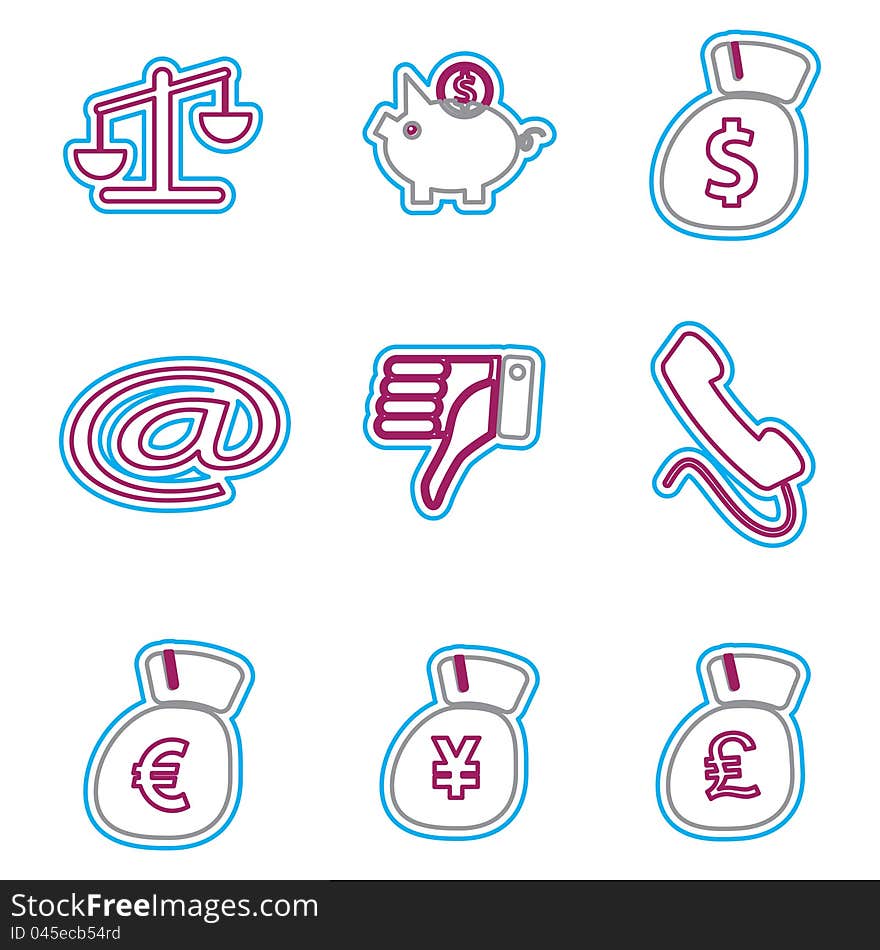 Vector business icons set 4. Vector Illustration EPS 8. Vector business icons set 4. Vector Illustration EPS 8.