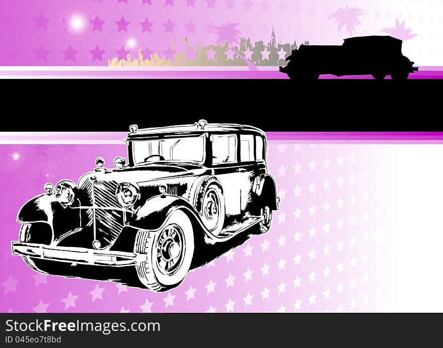 The Illustration of the old car. The Illustration of the old car