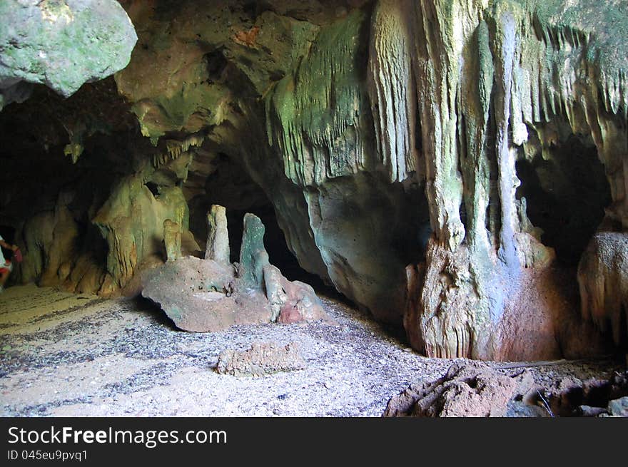 Picture of an underground cave wall. Picture of an underground cave wall