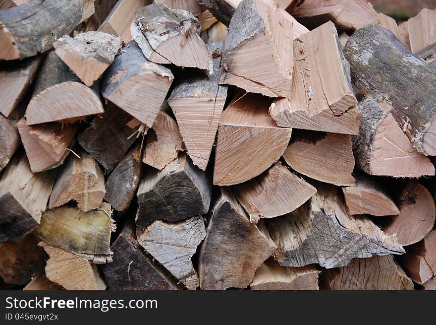 Stack of chopped wood pieces. Stack of chopped wood pieces