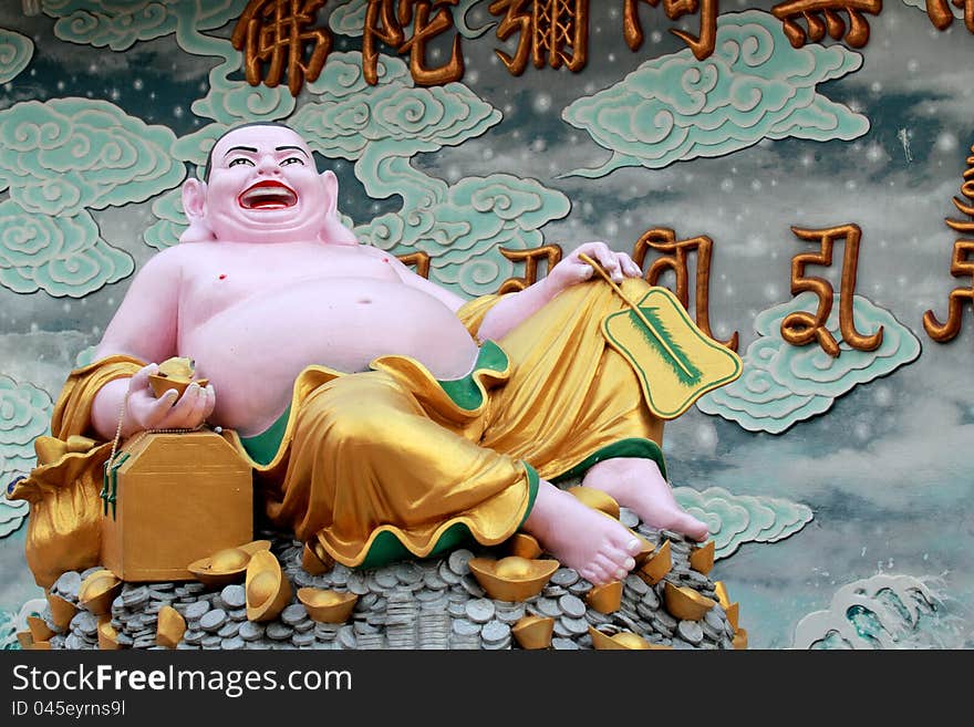 Happy Buddha temple in China