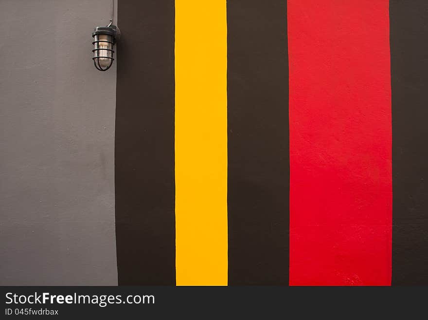 Old lantern on the colorful wall background in bangkok. Old lantern on the colorful wall background in bangkok