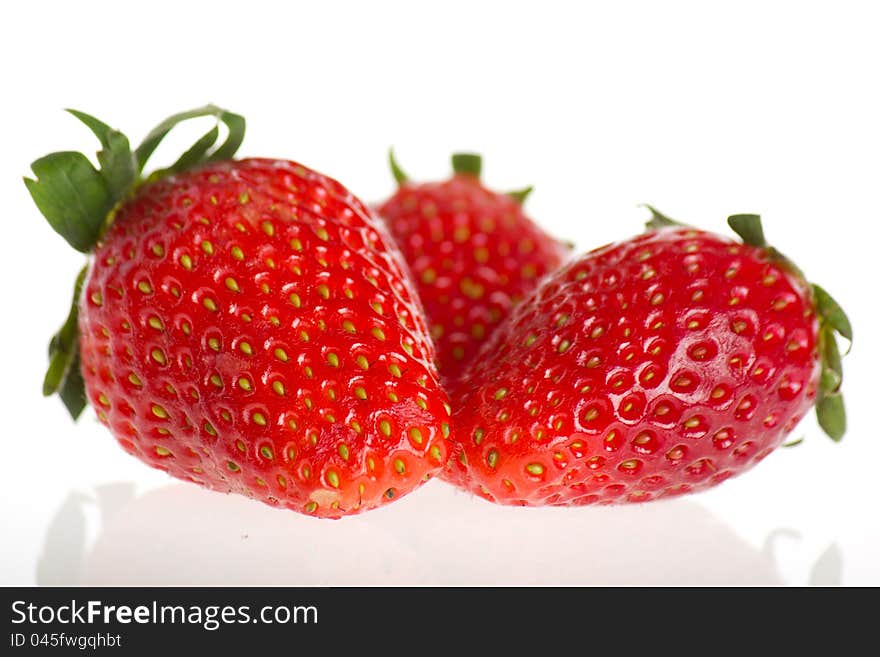 Fresh strawberry on white background