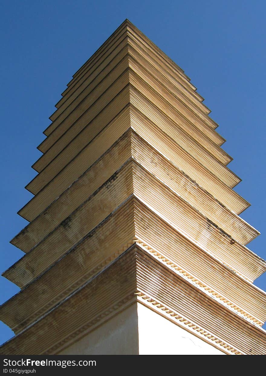 One of the Three Pagodas of Chongsheng temple ,Dali,Yunnan Province,China. One of the Three Pagodas of Chongsheng temple ,Dali,Yunnan Province,China