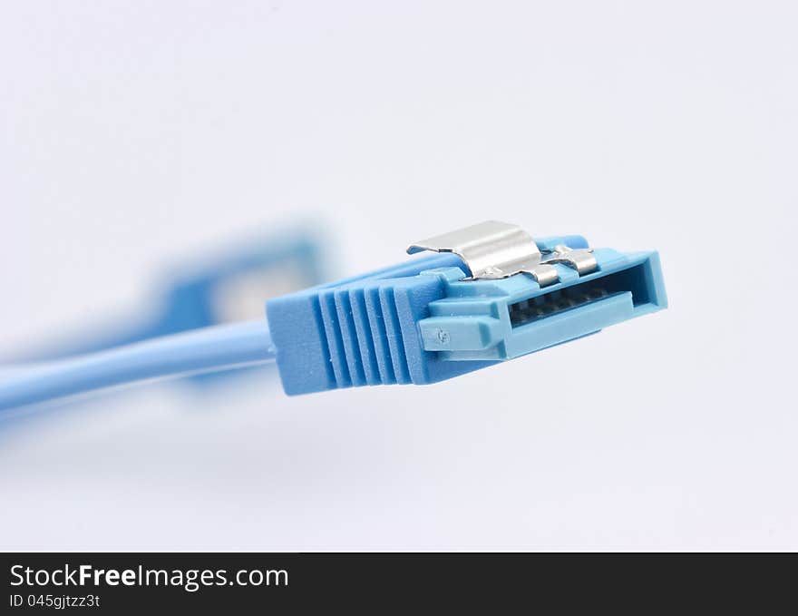 Tech cable with plug isolated on a white background. photography studio. Tech cable with plug isolated on a white background. photography studio