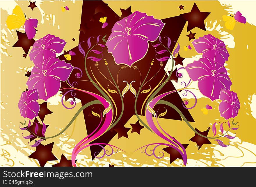 Abstract flowers background with place for your text