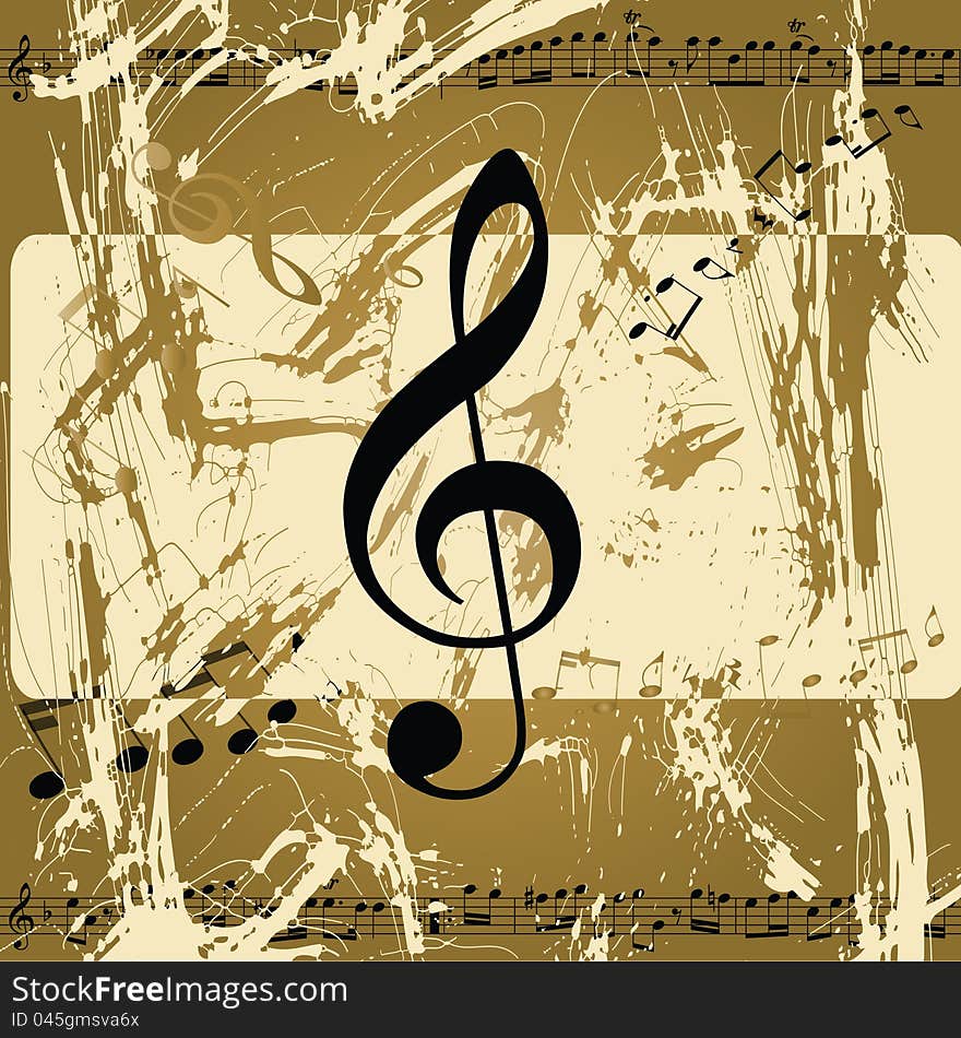 Abstract grunge musical background. Vector