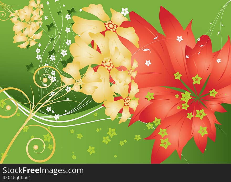 Abstract flowers background with place for your text