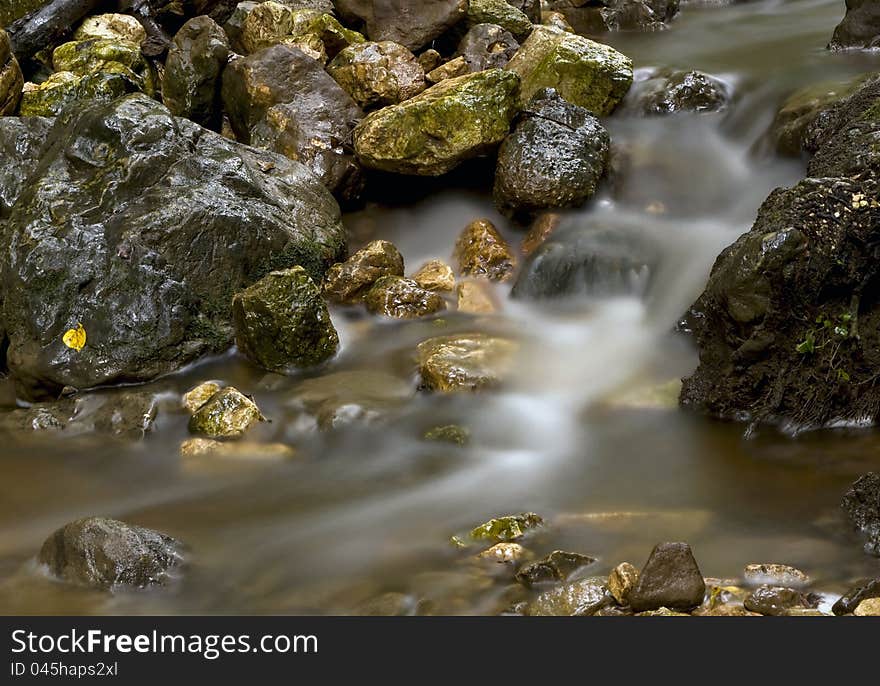 Beautiful Autumn brook with stones. Beautiful Autumn brook with stones