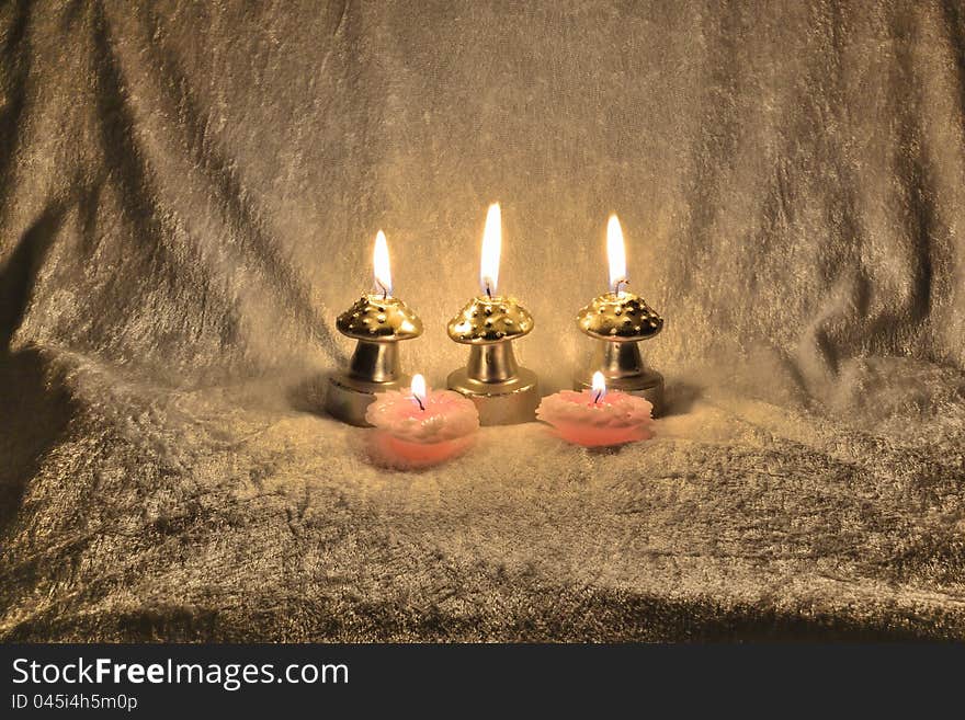 Candles On A Fabric