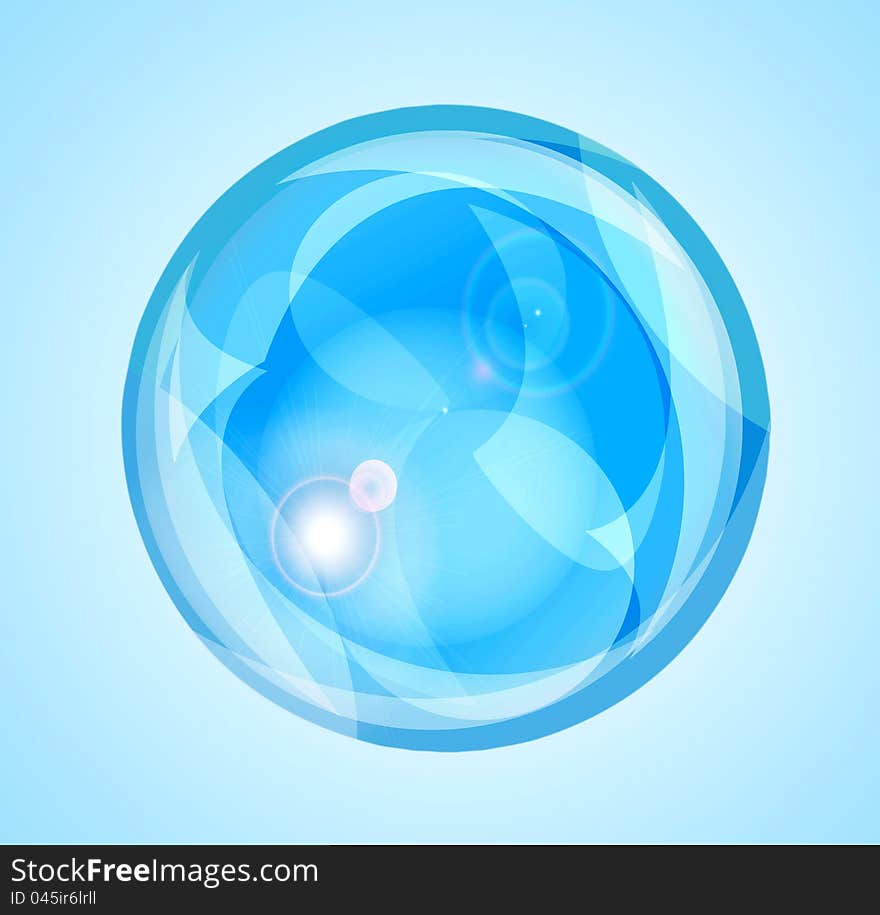 Realistic soap bubbles on a blue background. Realistic soap bubbles on a blue background