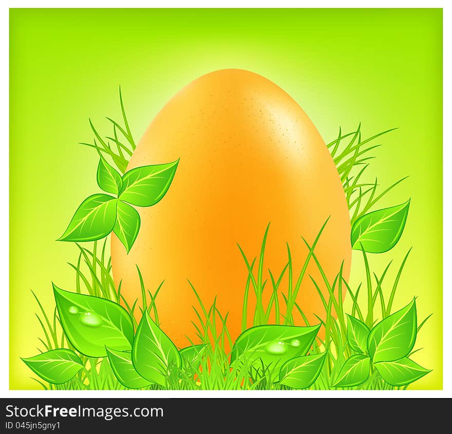 Big easter eggs on green grass, holiday vector illustration. Big easter eggs on green grass, holiday vector illustration