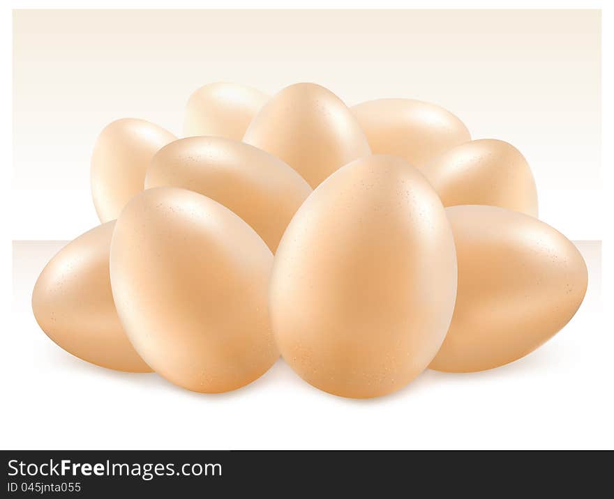 Group of white and yellow eggs on background, vector illustration. Group of white and yellow eggs on background, vector illustration