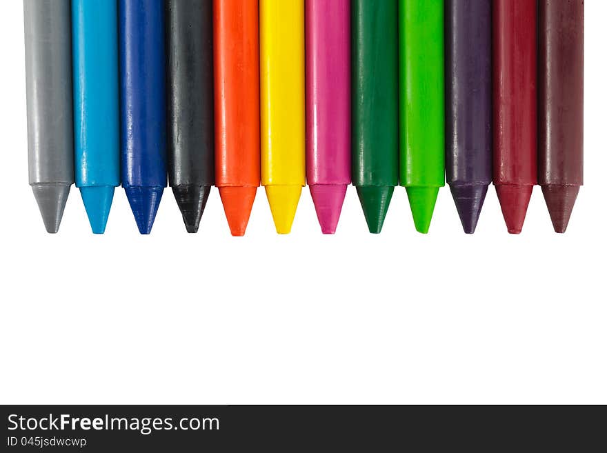 Wax crayons Isolated on white