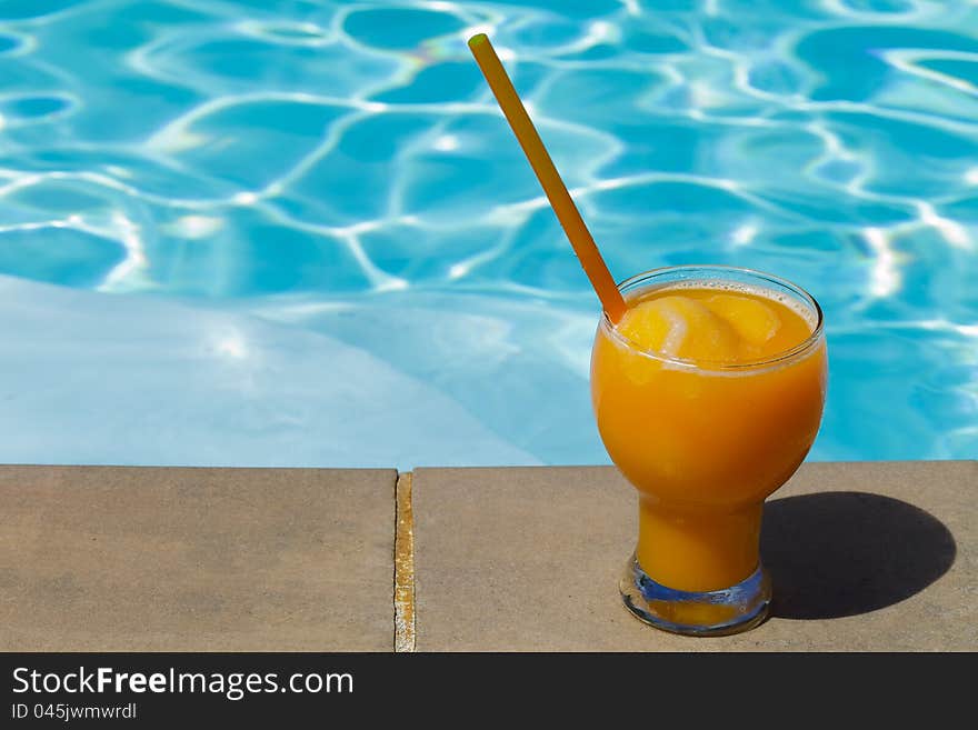 Blended Orange Juice at Swimming Pool