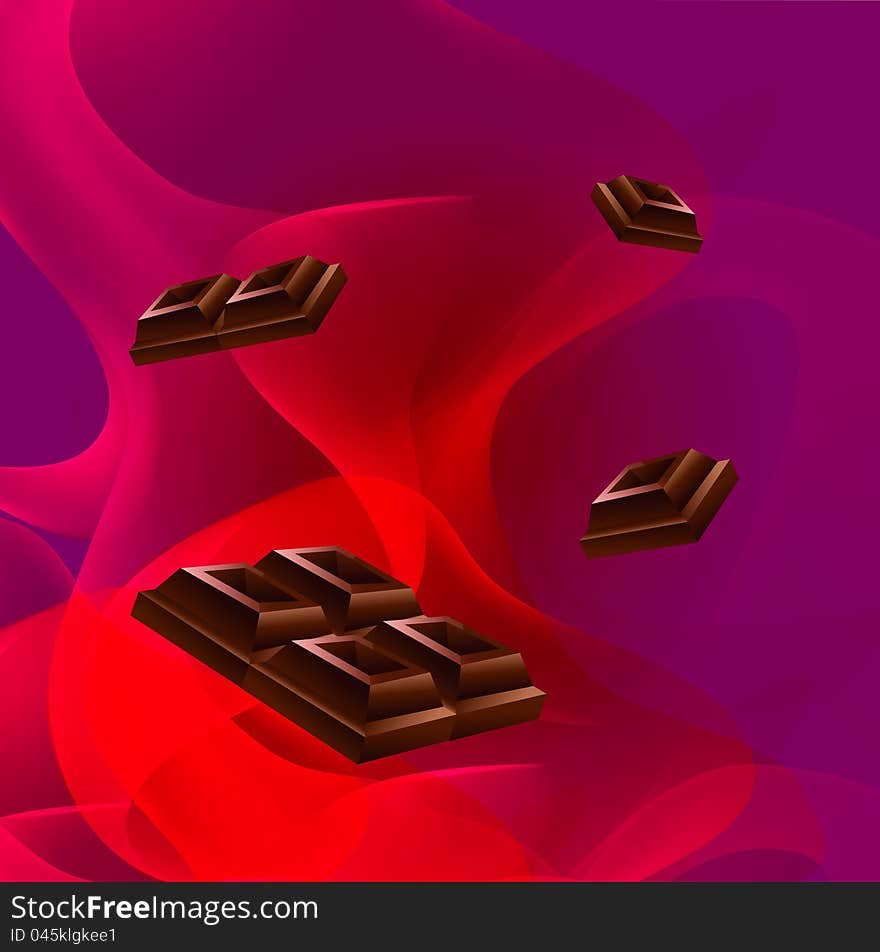 Abstract background chocolate with pieces