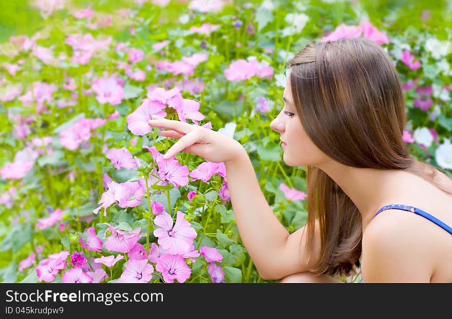 Girl with flowers