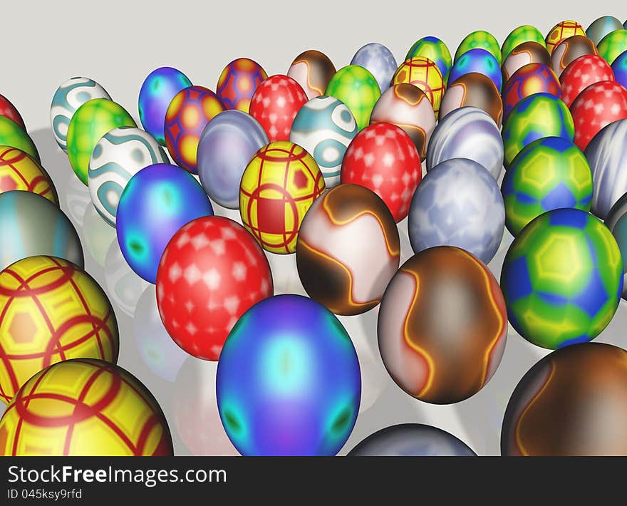 Group Of Easter Eggs