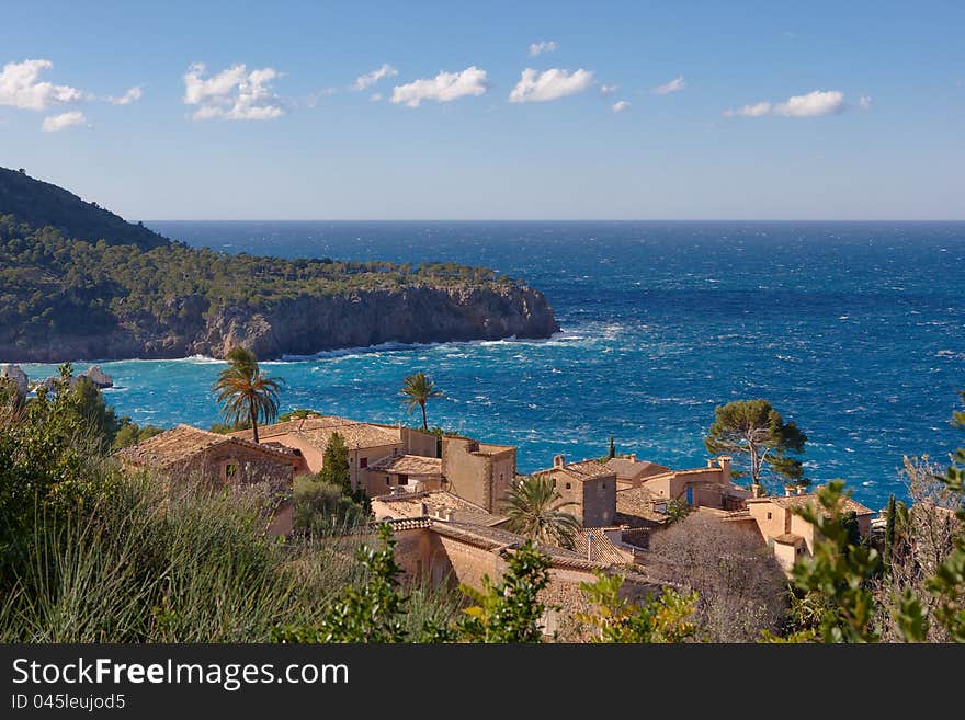 View to a coast village near Deja, Isla Baleares, Majorca