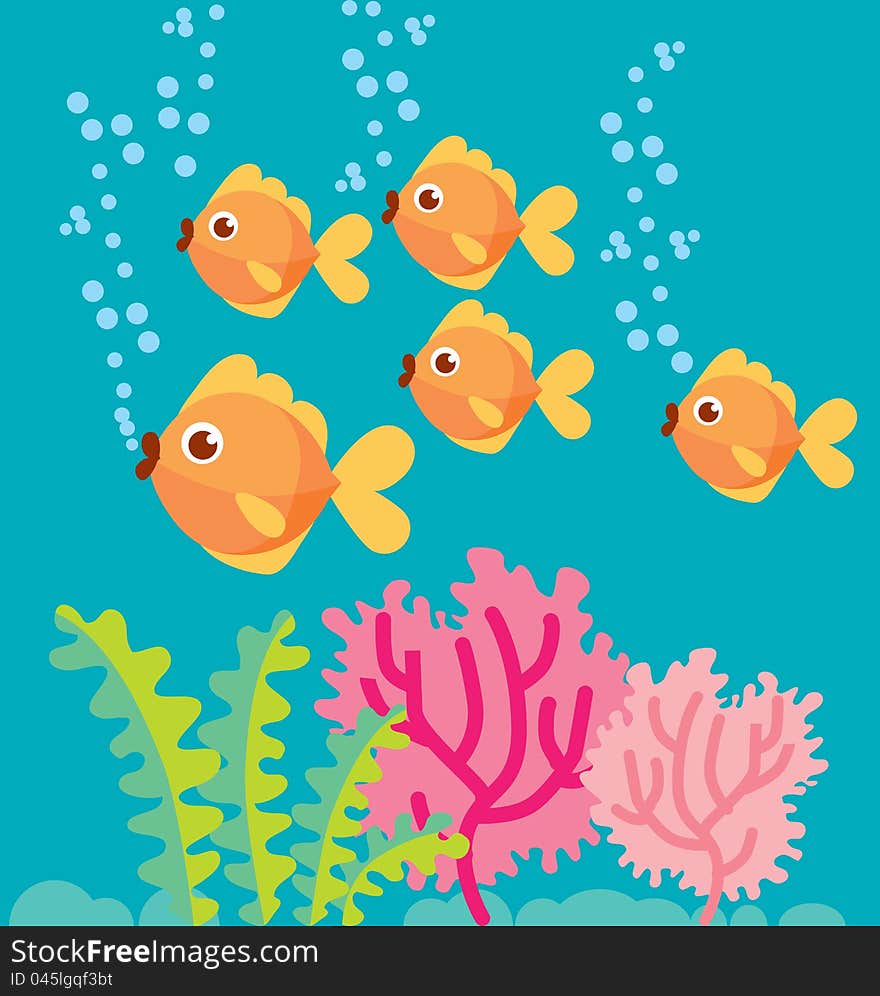 Colour illustration of underwater world