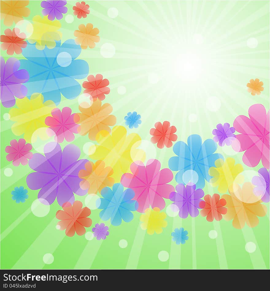 Vector floral background, vector illustration