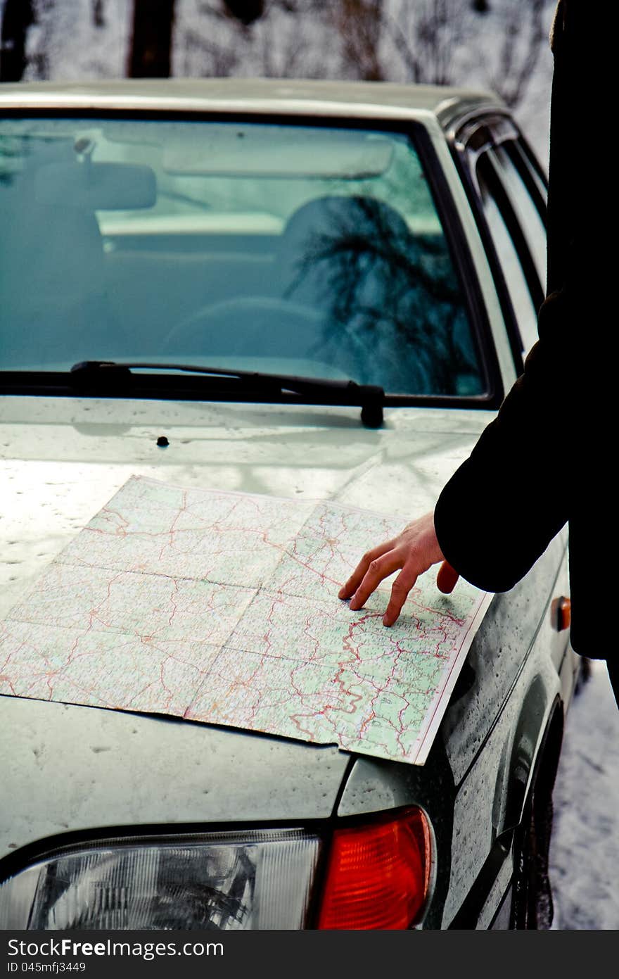 A man looking for a way to map