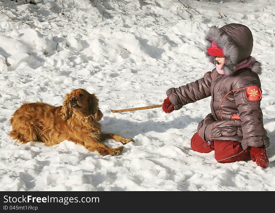 Child and dog