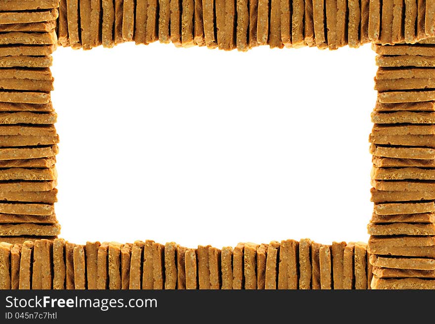 Cookies photo frame on white background