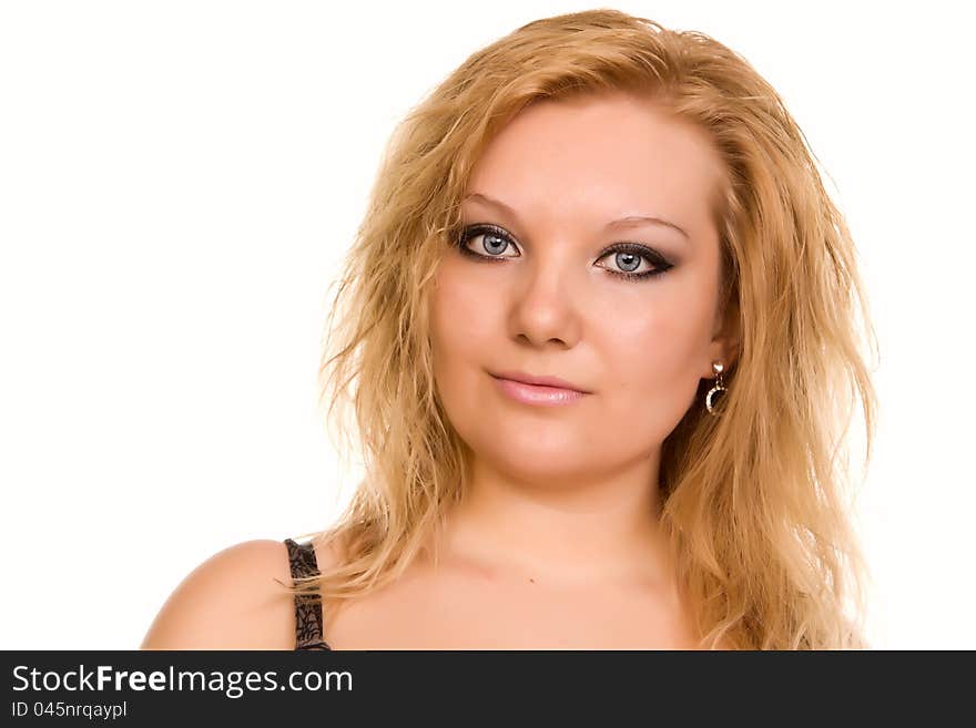 Portrait of a beautiful woman isolated over white background