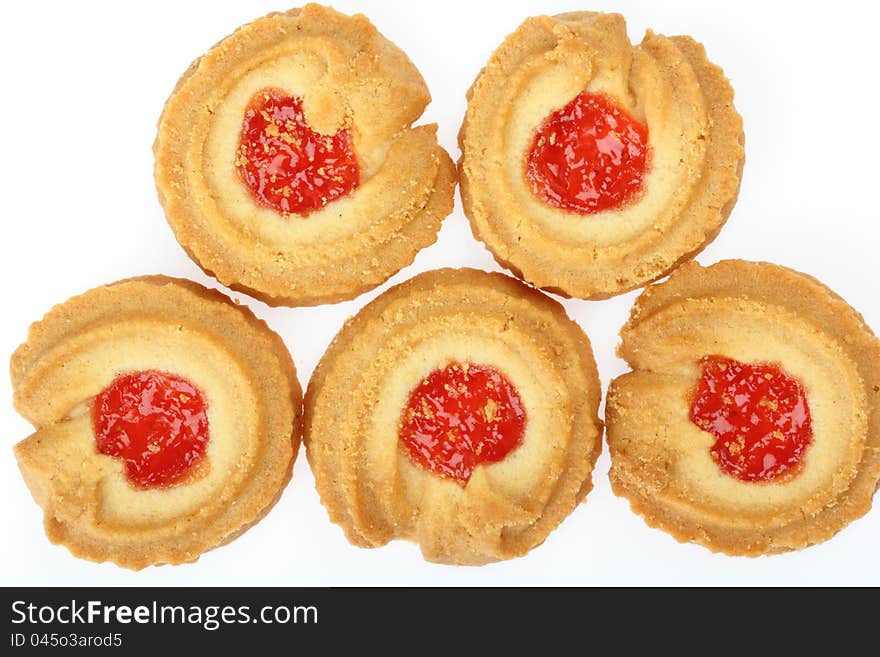 Cookie sweets on white background