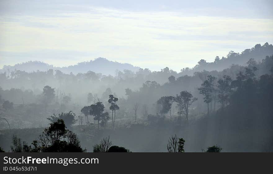 Sunrise at chiangrai province in north thailand