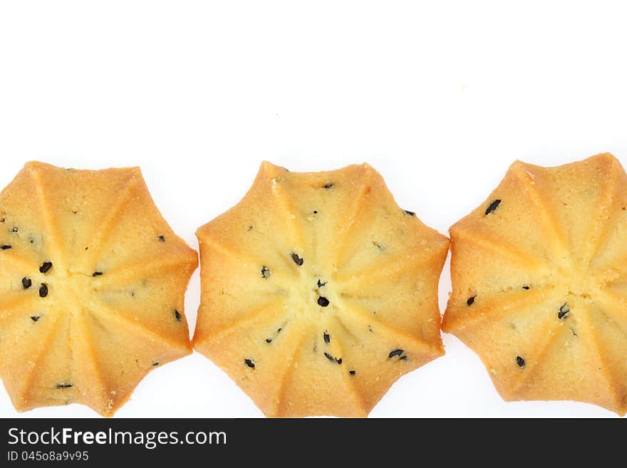 Cookie sweets on white background