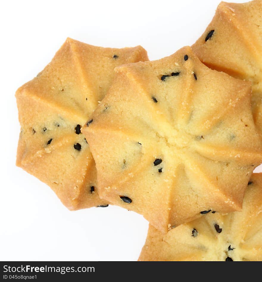 Cookie sweets on white background