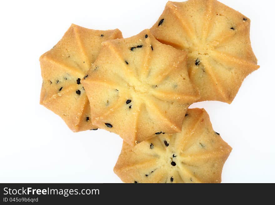 Cookie sweets on white background