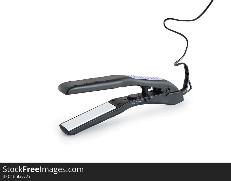 Modern curling tongs on white background. with clipping path