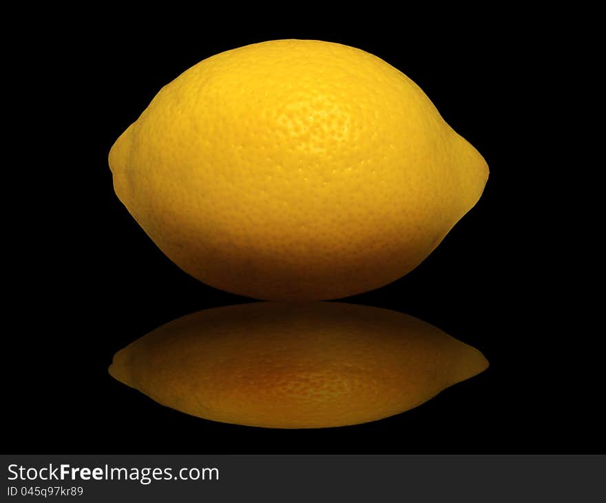 Lemon on a black background