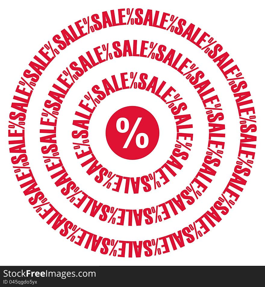 Sale poster made like red target