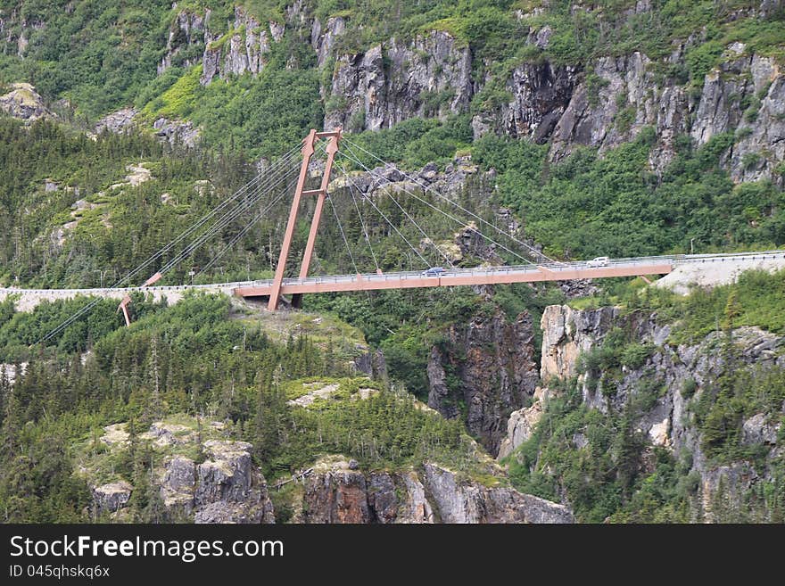 Bridge in Yukon territories, BC, Canada. Bridge in Yukon territories, BC, Canada