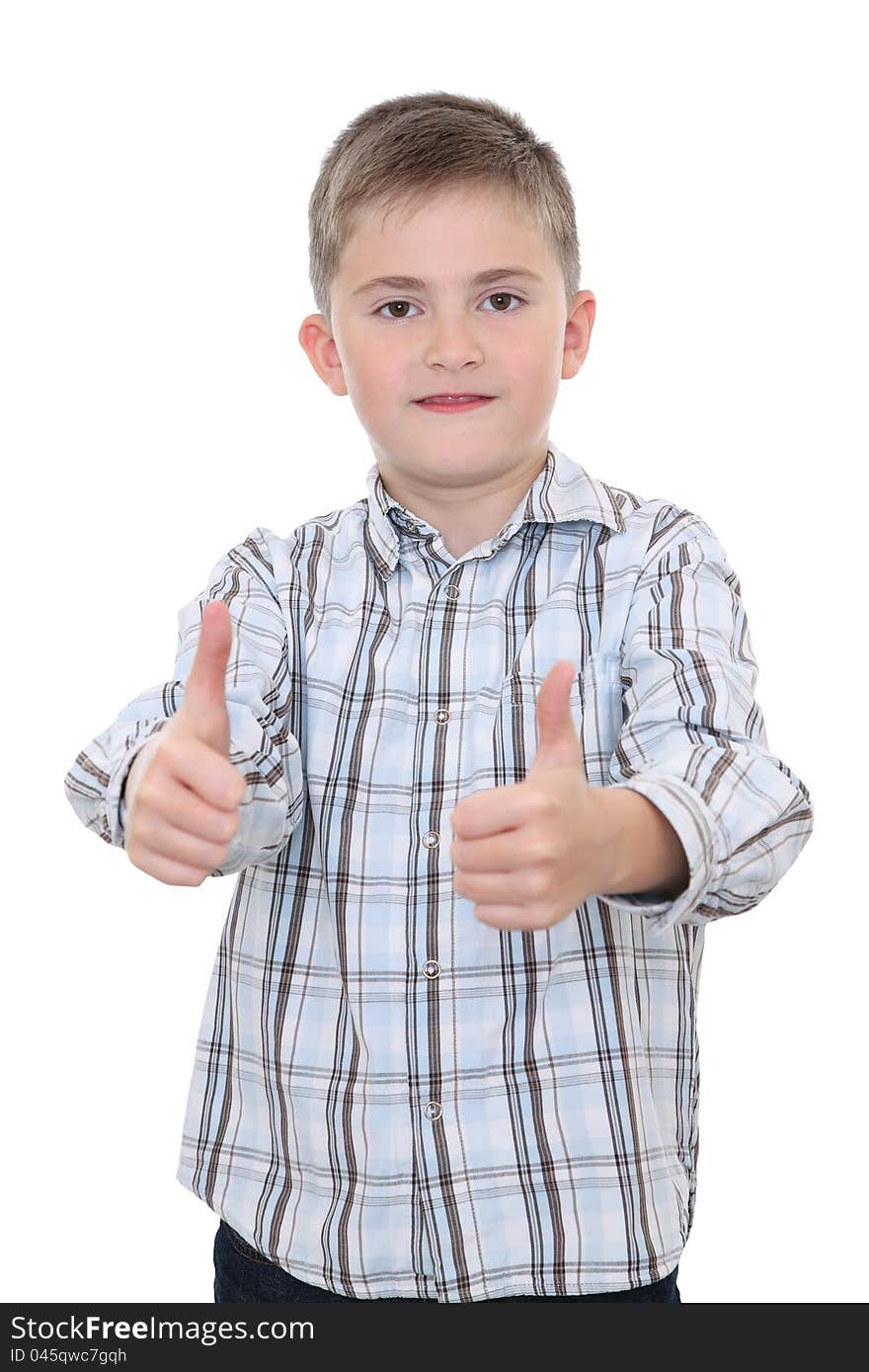 Smiling boy with Okay signs