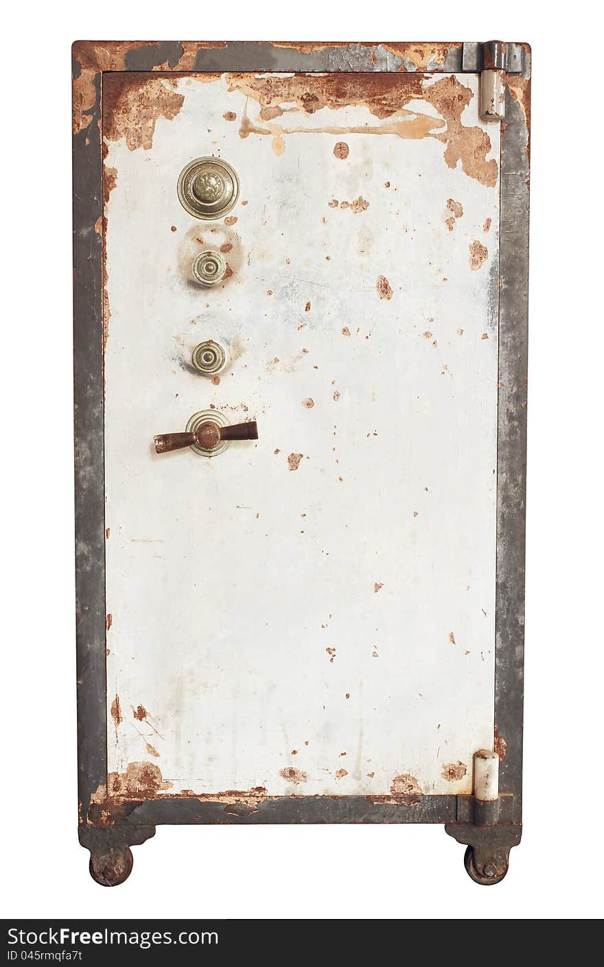 Vintage safe isolated on white background