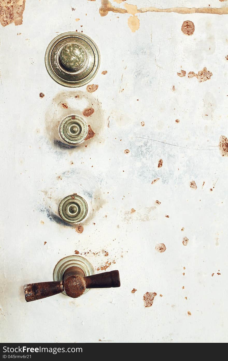 Detail of vintage safe door texture background