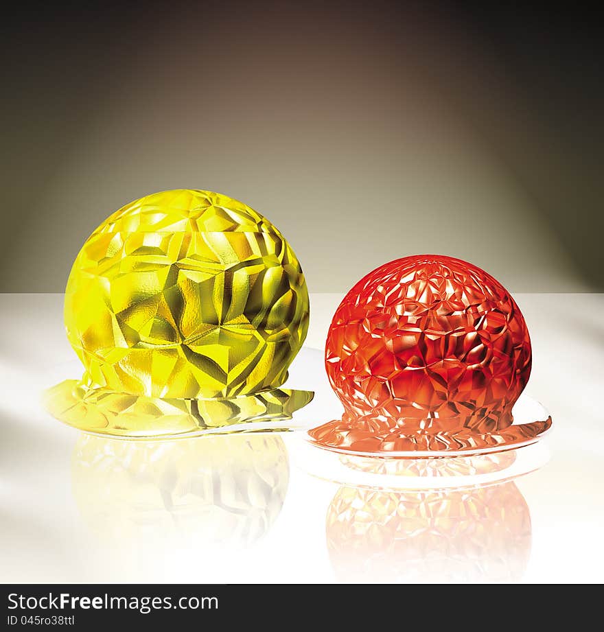 3D rendered colorful gels with reflection. 3D rendered colorful gels with reflection