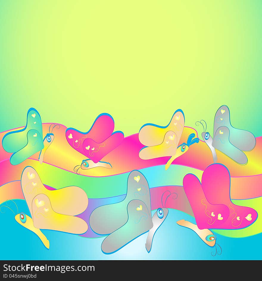 Rainbow Butterfly Background