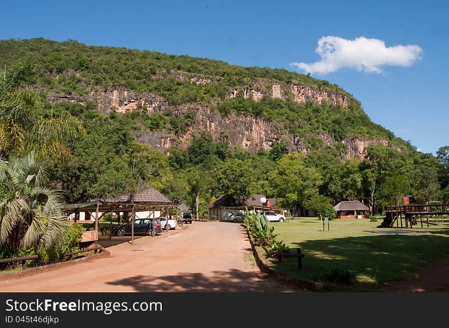 The hill behind Sudwala Lodge in which the Sudwala caves are situated, in Mpumalanga, South Africa. The hill behind Sudwala Lodge in which the Sudwala caves are situated, in Mpumalanga, South Africa