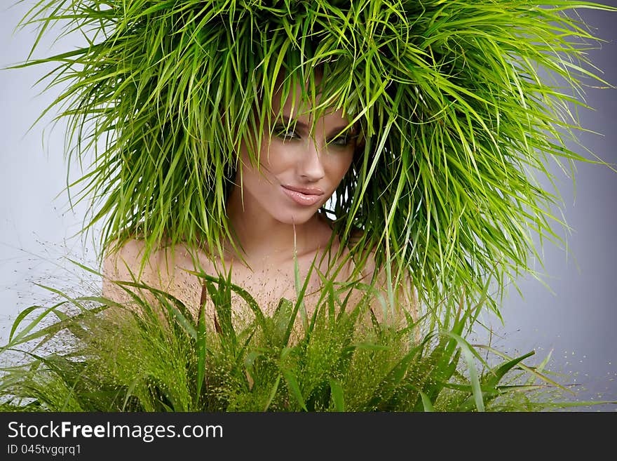 woman, green concept