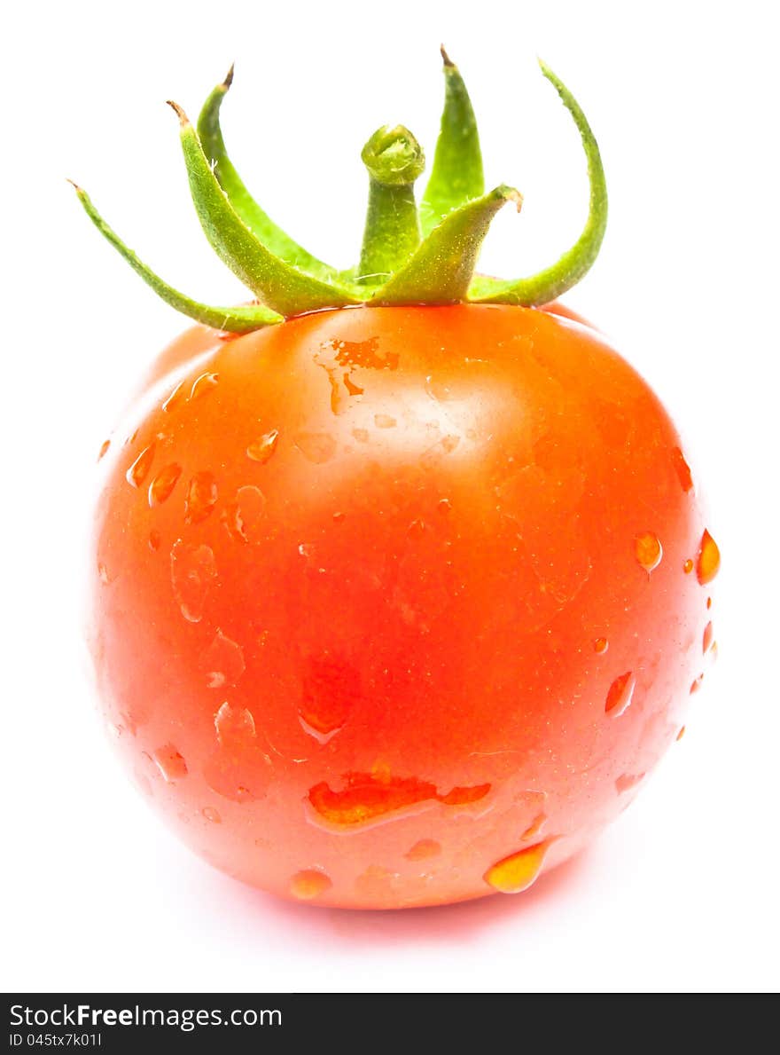 Fresh tomato on white background