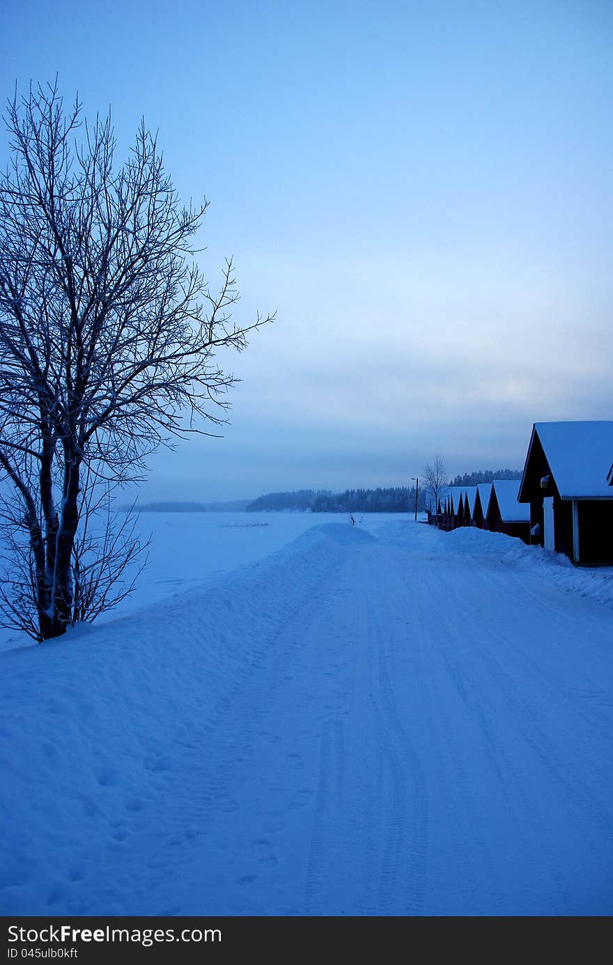 Blue winter day in Finland