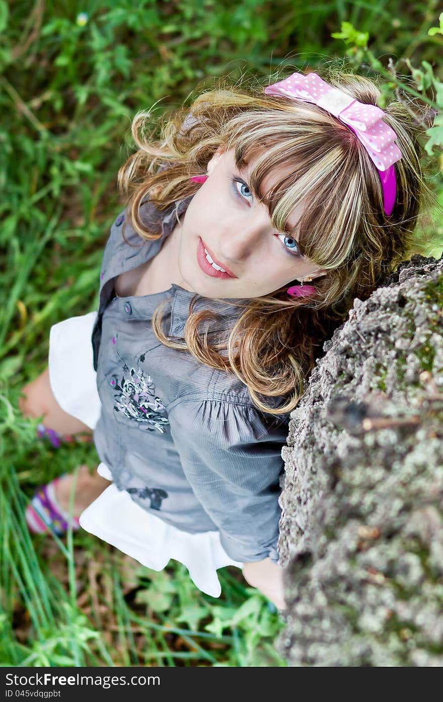 Portrait Smiling Teenage Girl