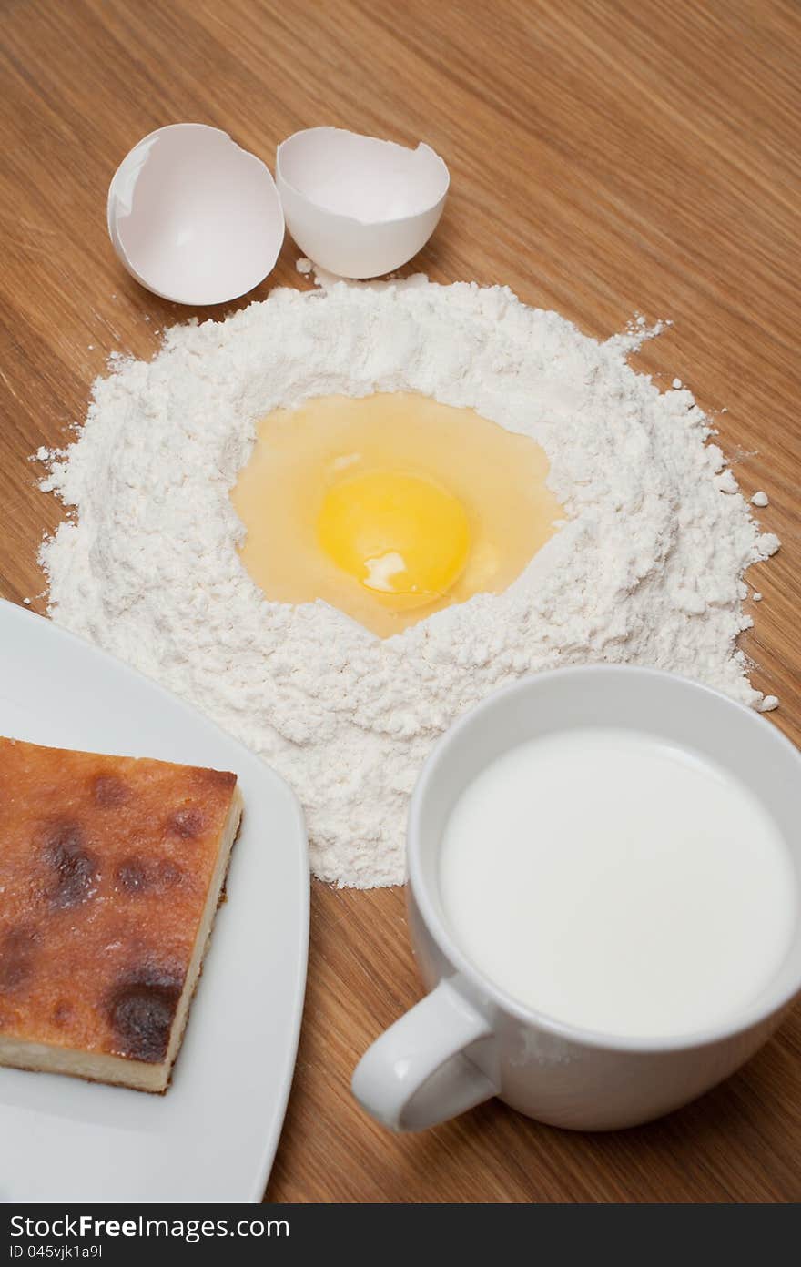 Cake With Milk And Flour With Egg